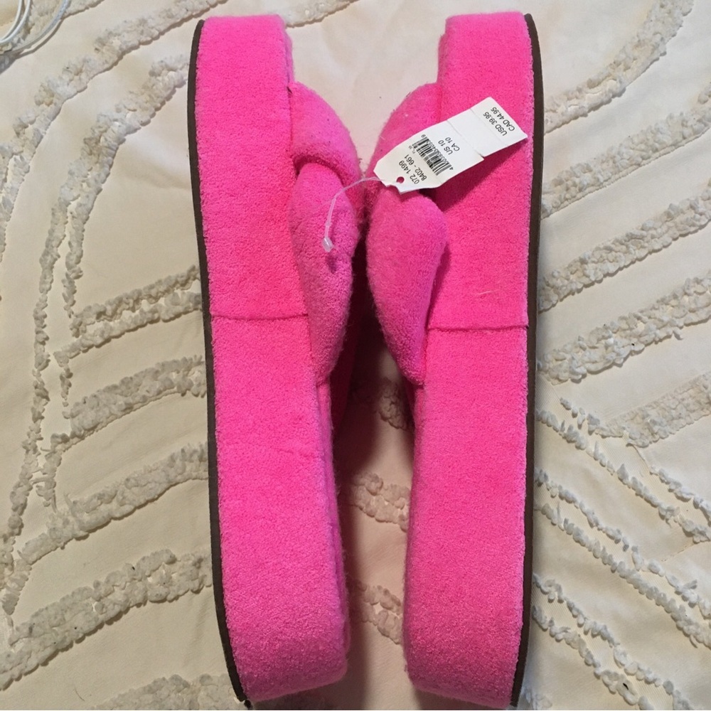 aerie Hot Pink Plush Platform Slide Sandals - Picture 5 of 5